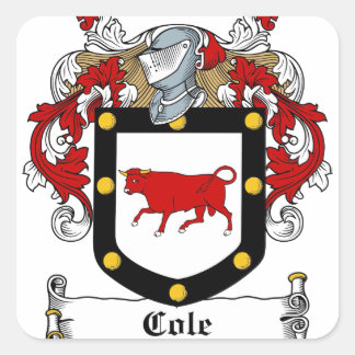 Cole-Irish-Wappen Quadratischer Aufkleber