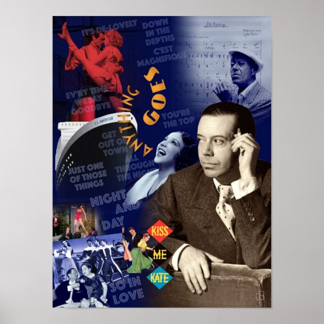 Cole Porter Collage Portrait Poster (Vorne)