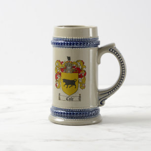 Cole-Wappen Stein/Cole-Familienwappen Stein Bierglas