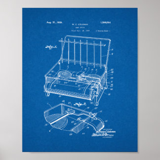 Coleman Camp Stove Patent - Blueprint Poster