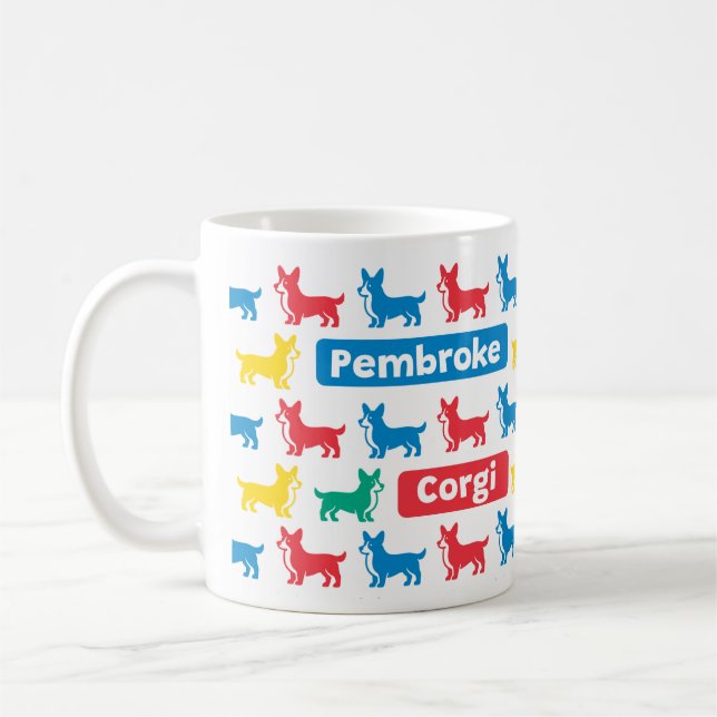 Colerful Pembroke Welsh Corgi Tasse (Links)
