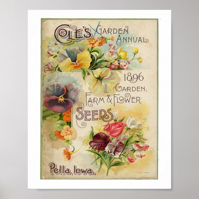 Coles Garden Annual 1896 Garden, Farm & Blume Poster (Vorne)