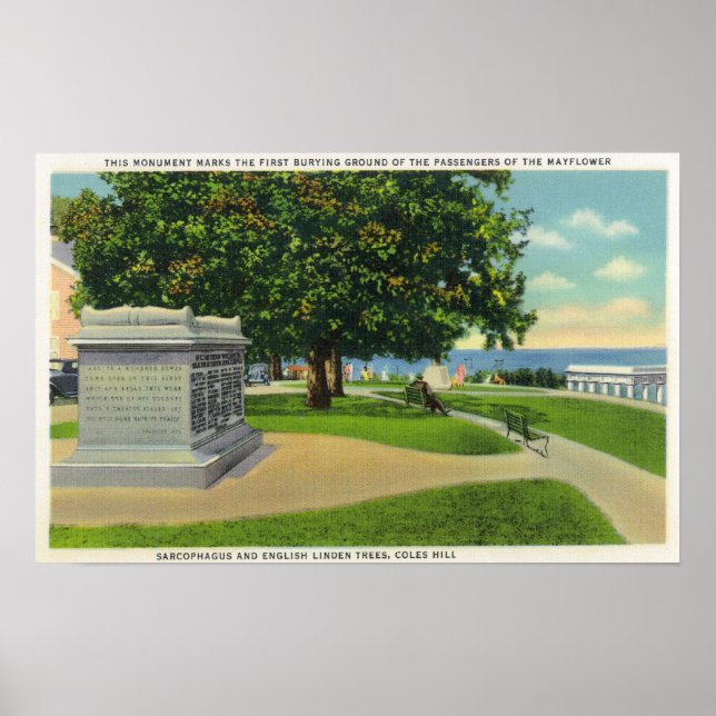 Coles Hill View of Mayflower Burial Poster (Vorne)