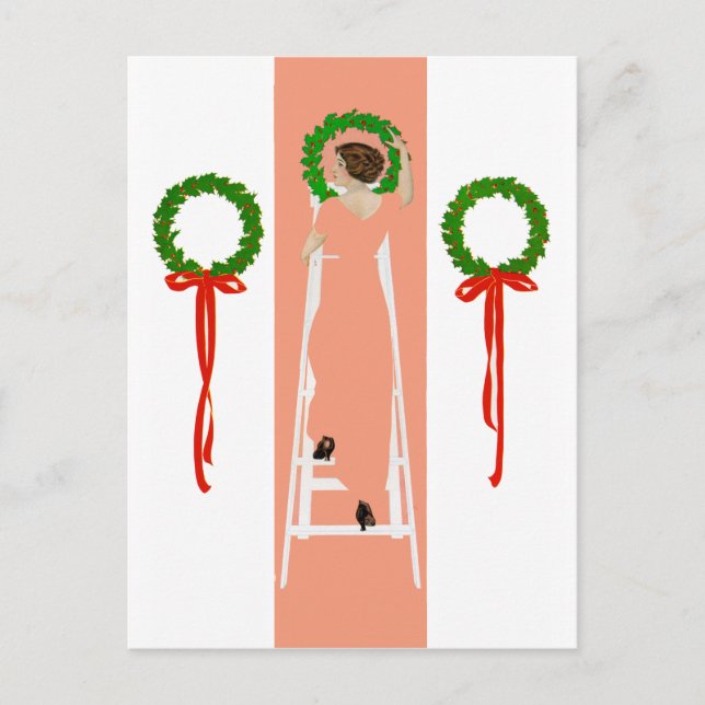 Coles Phillips Fadeaway Christmas Deck Feiertagspostkarte (Vorderseite)