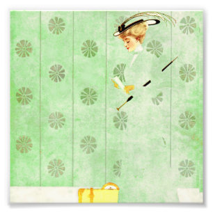 Coles Phillips "Fadeaway Girl" "Green Wallpaper" Fotodruck