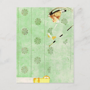 Coles Phillips ‘Fadeaway Girl’ „Grüne Tapete" Postkarte