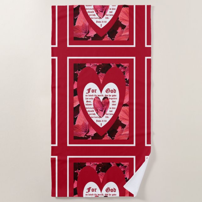 Coleus Close-up with John 3:16 Strandtuch (Vorderseite)