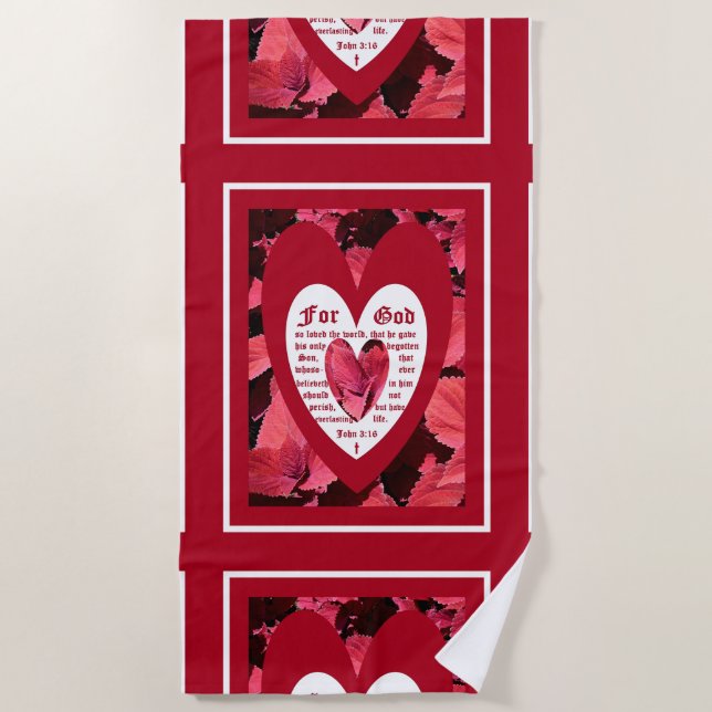 Coleus Nah mit John 3:16 Strandtuch (Vorderseite)