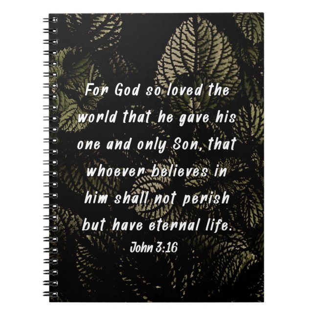 Coleus Verlasse Pflanze John 3:16 Bibelverse Notizblock (Vorderseite)