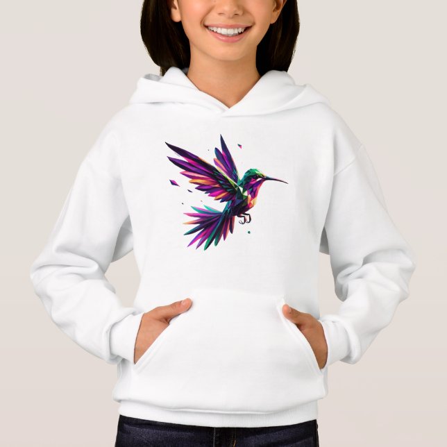 Colibrí Arcoíris Geométrico – Arte Moderno Vibrant Hoodie (Vorderseite)