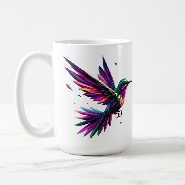 Colibrí Arcoíris Geométrico – Arte Moderno Vibrant Kaffeetasse (Links)