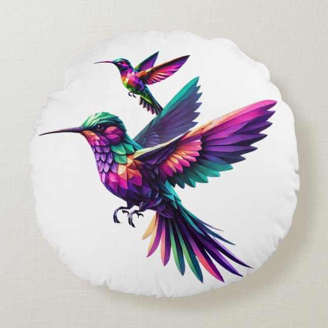 Colibrí prisma multicolor rundes kissen (Vorderseite)