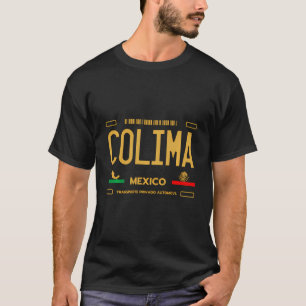 Colima Mexico License Platin Ästhetische Colima T-Shirt