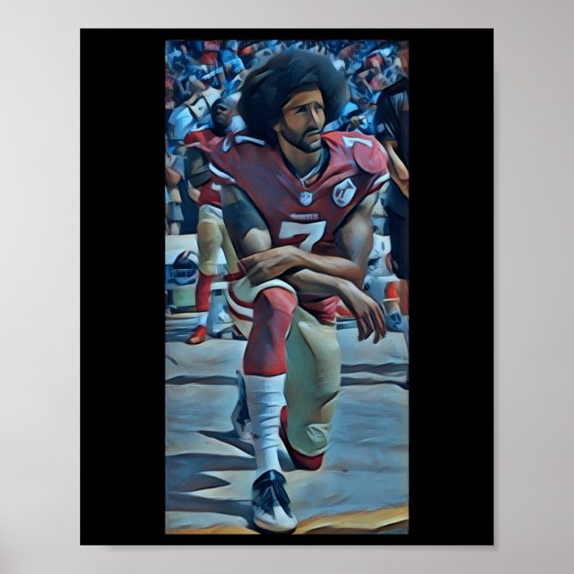 Colin Kaepernick Kneeling Sticker Poster (Vorne)