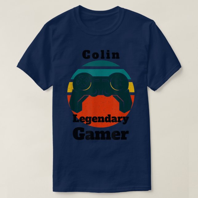 Colin Legendary Gamer Video Game Player Controller T-Shirt (Design vorne)