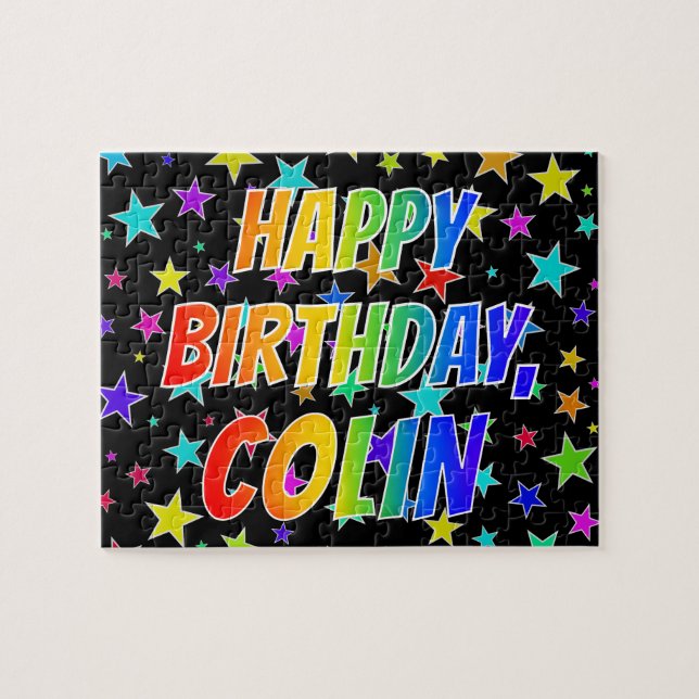 "COLIN" Vorname, Spaß "GLÜCKLICHER GEBURTSTAG" Puzzle (Horizontal)