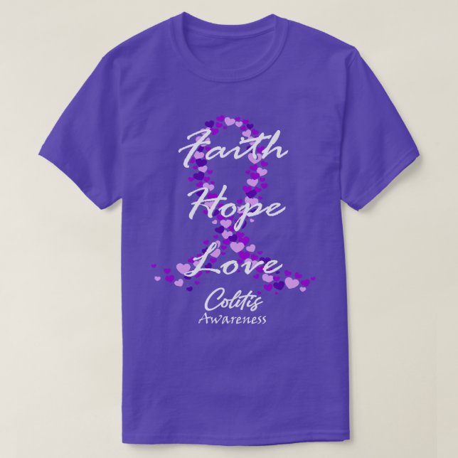Colitis Awareness Glaube Hoffnung Liebe Hoffnung a T-Shirt (Design vorne)