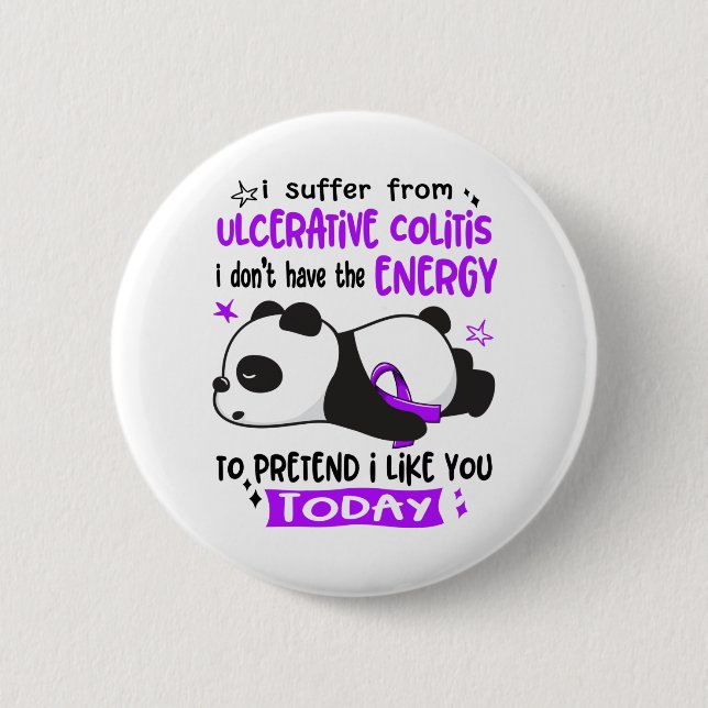 Colitis Awareness Month Ribbon Geschenke Button (Vorderseite)
