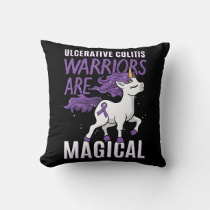 Colitis-Bewusstsein IBD Unicorn Lila Ri Kissen