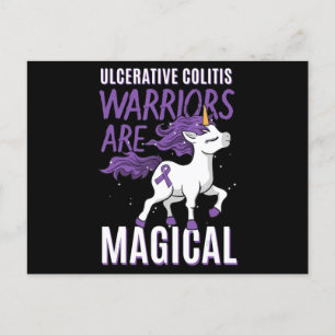 Colitis-Bewusstsein IBD Unicorn Lila Ri Postkarte