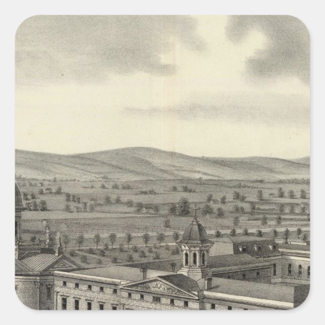 Coll Notre Dame Quadratischer Aufkleber (Vorderseite)