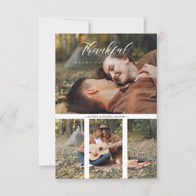 Collage 2 Photos Couple Happy Thanksgiving (Vorderseite)