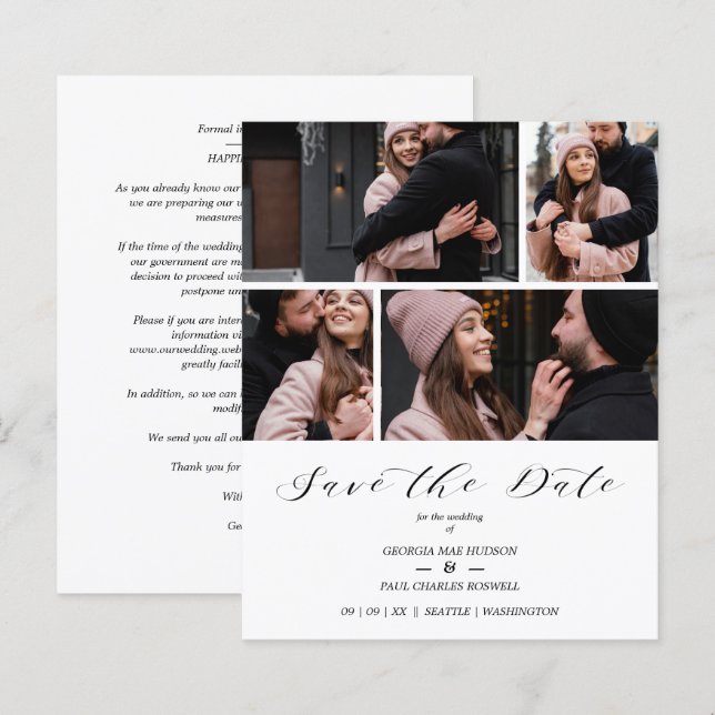 Collage 4 Photos Modern Couple Wedding (Vorne/Hinten)