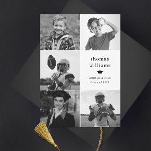 Collage Abschluss Schwarz-Weiß-Foto Ankündigung