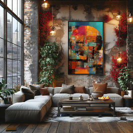 Collage Abstracto de Círculo Geométrico Fotodruck