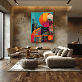 Collage Abstracto de Círculos Coloridos Fotodruck