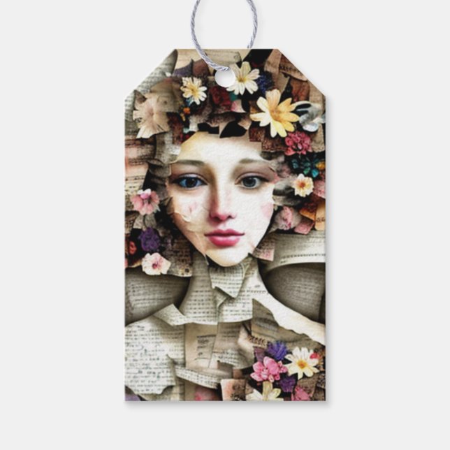 Collage Art | Ein Geschenk für Sie von und nach Geschenkanhänger (Vorderseite)