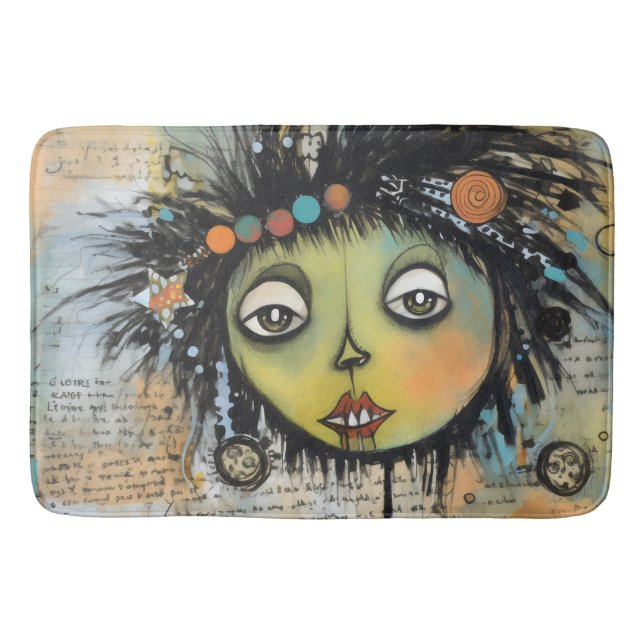 Collage Art Girl Lady 7 Badematte (Vorderseite)