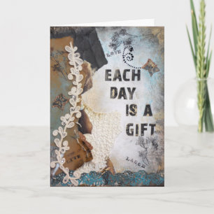 Collage Art ist jeden Tag ein Geschenkgutschein Karte