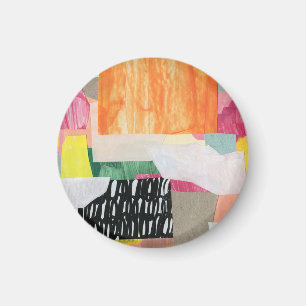 Collage Art, modern bunt abstrakt. Magnet