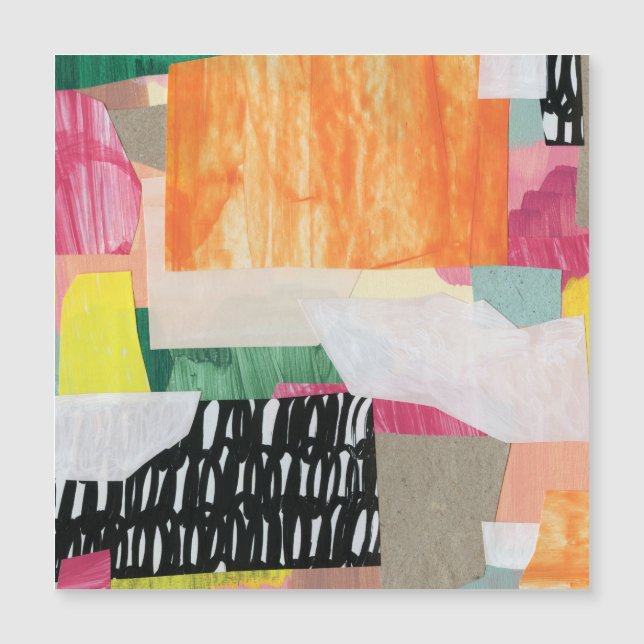 Collage Art, modern bunt abstrakt. Magnetkarte (Vorderseite)
