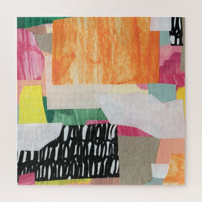 Collage Art, modern bunt abstrakt. Puzzle (Vertikal)