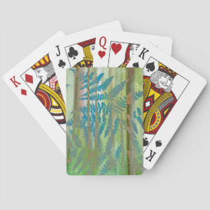 Collage aus Adlerfarnen und Wald Seabeck, WA Spielkarten