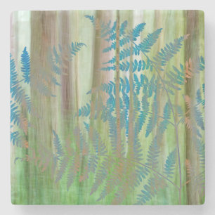 Collage aus Adlerfarnen und Wald Seabeck, WA Steinuntersetzer