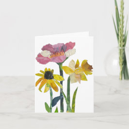 Collage aus gemischten Blume Dankeskarte