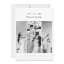 Collage aus Save the Date Foto Schwarz-weiß Hochze