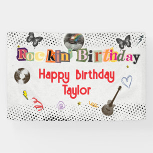 Collage ausgeschnittener Rockstar-Geburtstag Banner