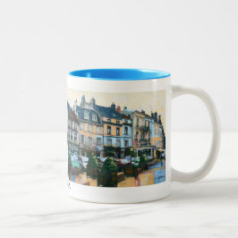 Collage: "Beaune, Frankreich" Zweifarbige Tasse