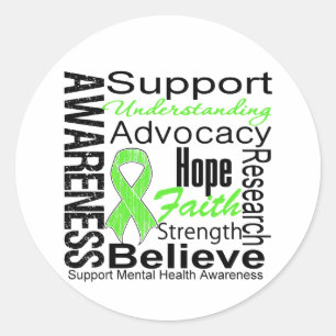 Collage - Bewusstsein für psychische Gesundheit Runder Aufkleber