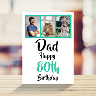 Collage Card zum 80. Geburtstag Vater Foto Karte