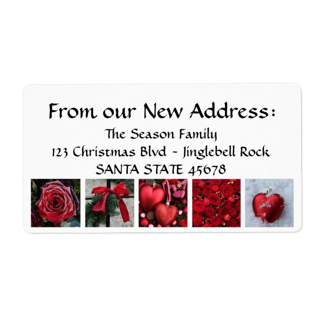 Collage Christmas Address Label (Vorne)