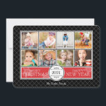 Collage Christmas Foto Card in Rot und Schwarz Feiertagskarte<br><div class="desc">Holen Sie sich "oohs and aahs" von Familie und Freunden in dieser Weihnachtszeit, wenn Sie einen einzigartigen und trendigen Gruß von DoodleLulu bis zum 2. Juni Bugs Design senden! Kontaktieren Sie uns, wenn Sie dieses Design für Ihre spezifische Anzahl von Fotos modifiziert haben möchten oder wenn Sie dieses Design für...</div>
