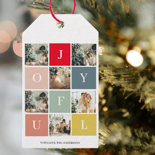 Collage Christmas Foto Farbenfrohe Freude Geschenkanhänger