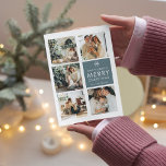 Collage Christmas Foto | Frohe Weihnachten | Blau<br><div class="desc">Collage Christmas Foto | Frohe Weihnachten | Blau</div>