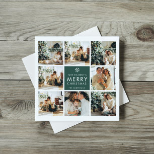 Collage Christmas Foto Frohe Weihnachten Grün
