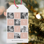 Collage Christmas Foto | Pastell Pink fröhlich Geschenkanhänger<br><div class="desc">Collage Christmas Foto | Pastell Pink fröhlich</div>